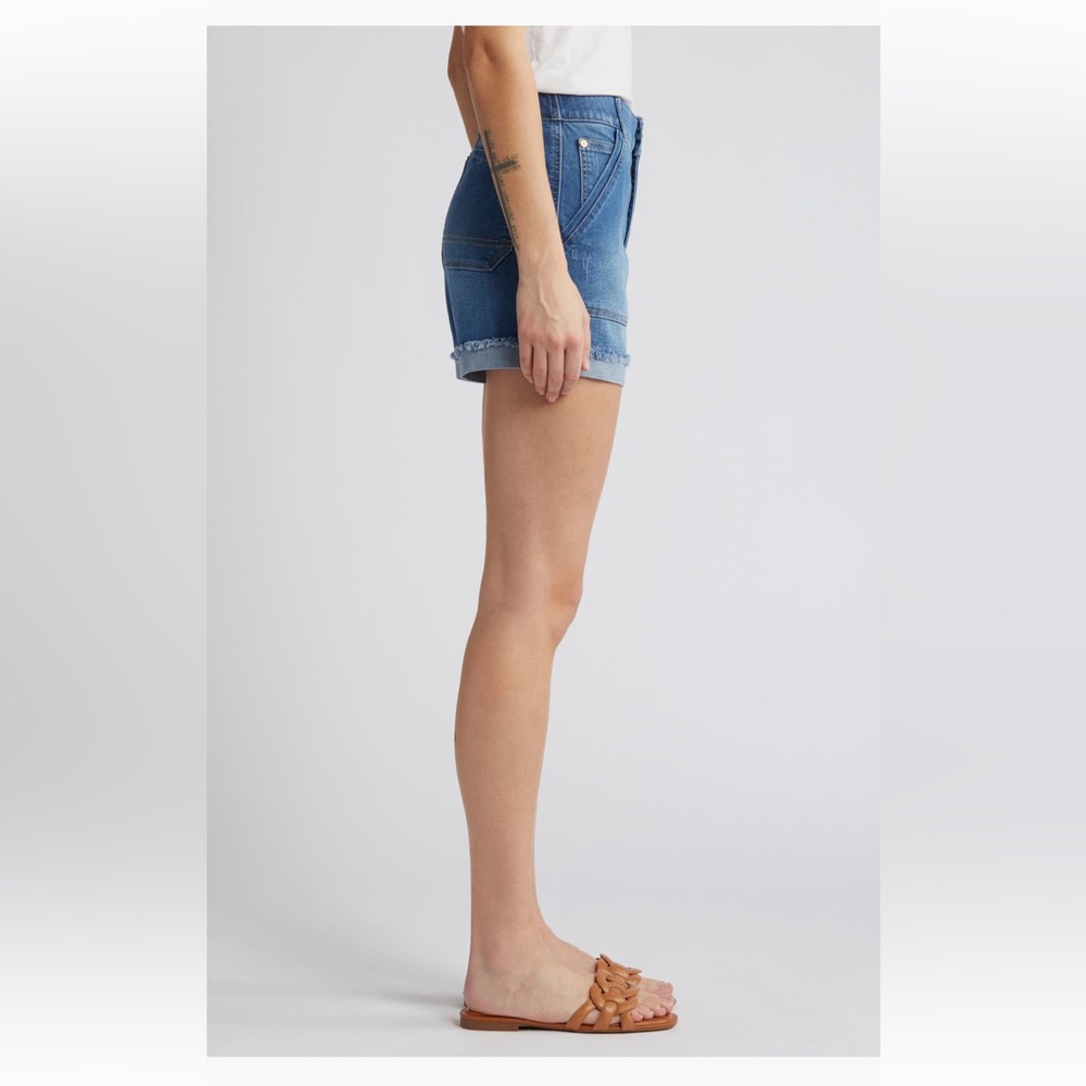 Wit & Wisdom Ab Solution Patch Pocket High Waist Denim Jean Shorts size‎ 8 NWT - Picture 3 of 4